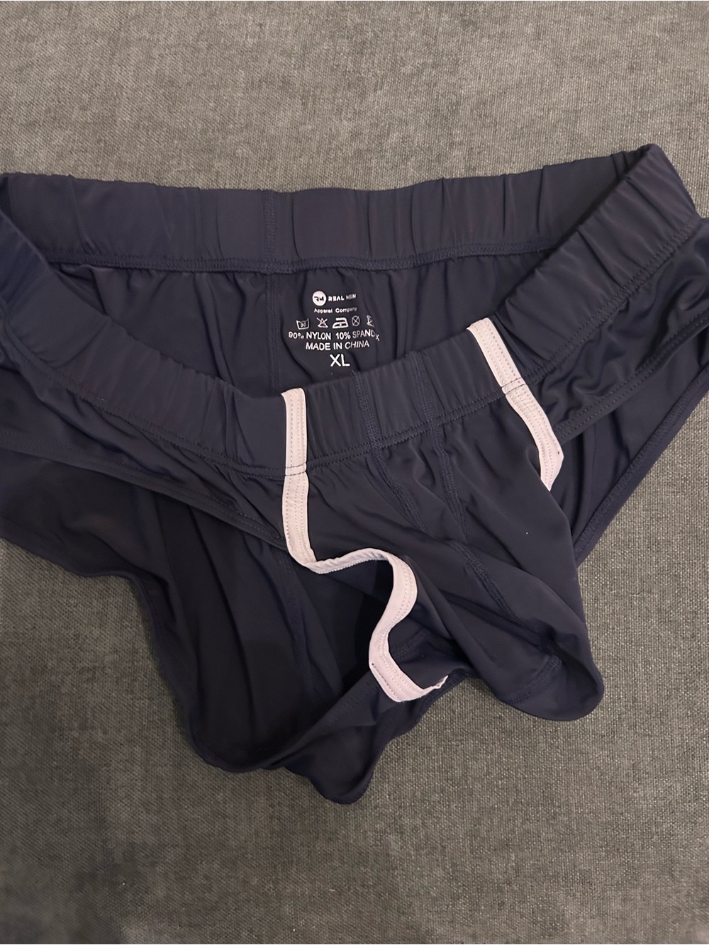 Navy Pouch Briefs with White Trim